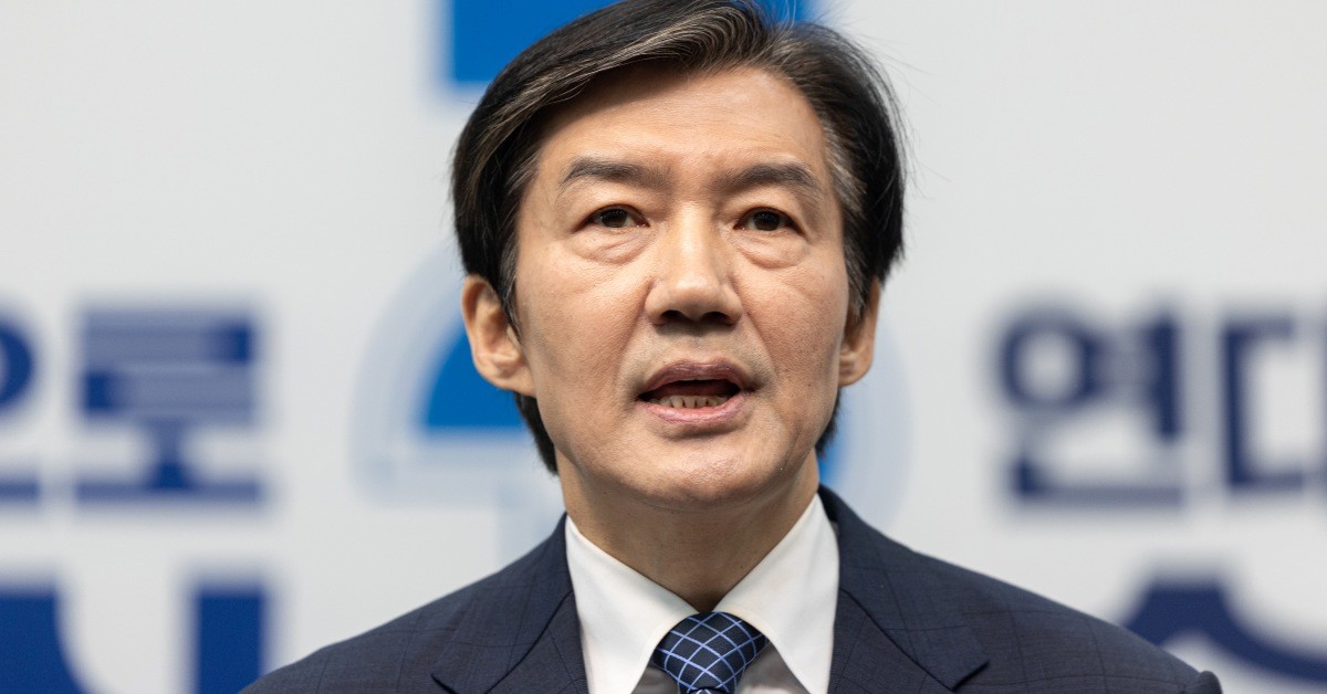 조국 조국혁신당 대표가 지난 14일 서울 여의도 국회에서 6.3 국회의원 재보궐선거 평택을 출마 기자회견을 하고 있다.  / 뉴스1