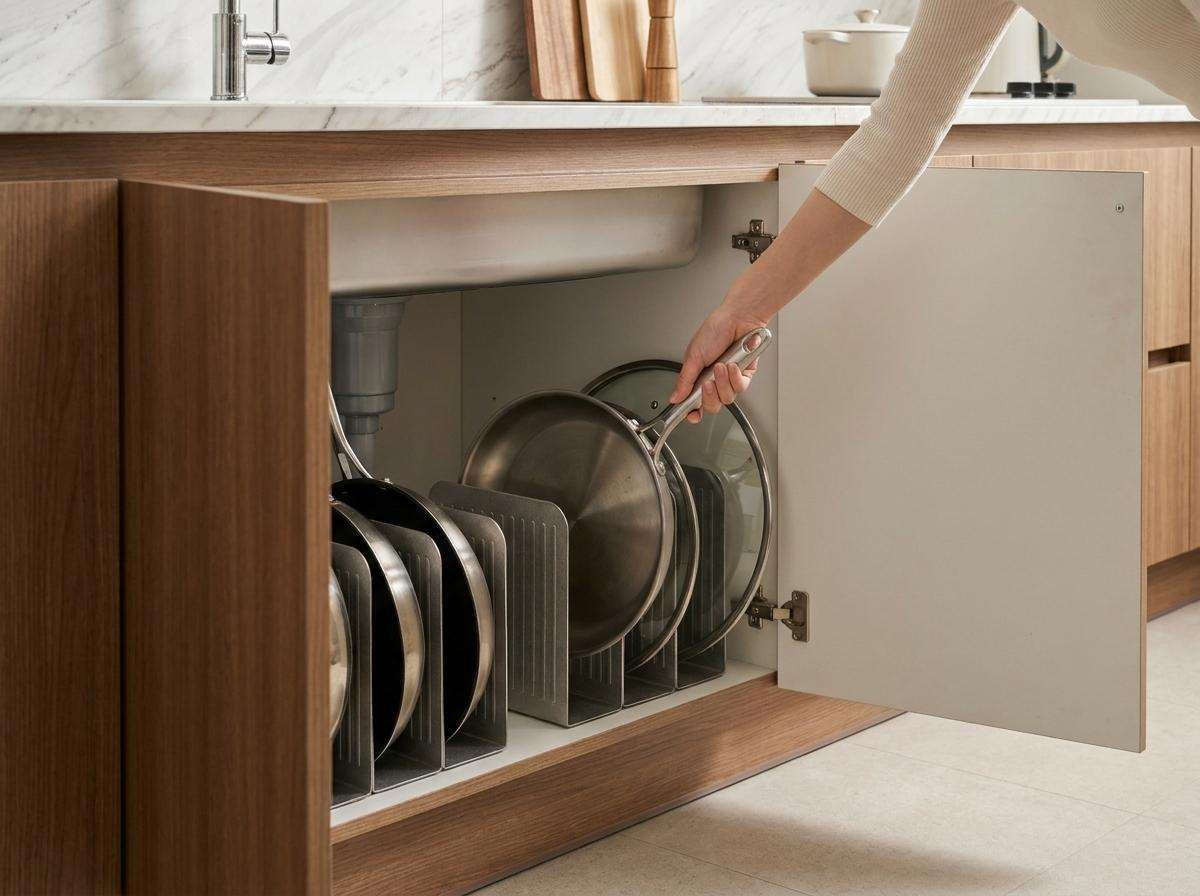 '주방에서도 활용도 만점인 책꽂이'. 기사 내용 토대로 AI툴 활용해 제작한 자료사진.