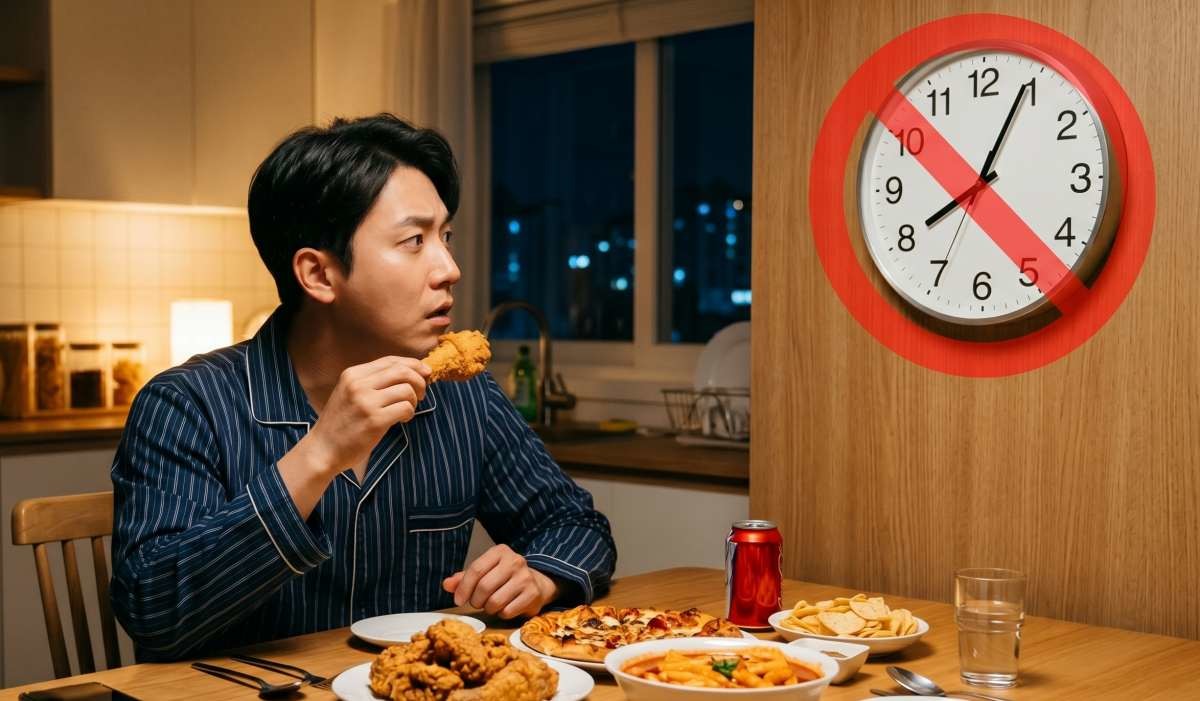 저녁 8시 이후 금식하기. 기사 내용 토대로 AI툴 활용해 제작한 자료사진.