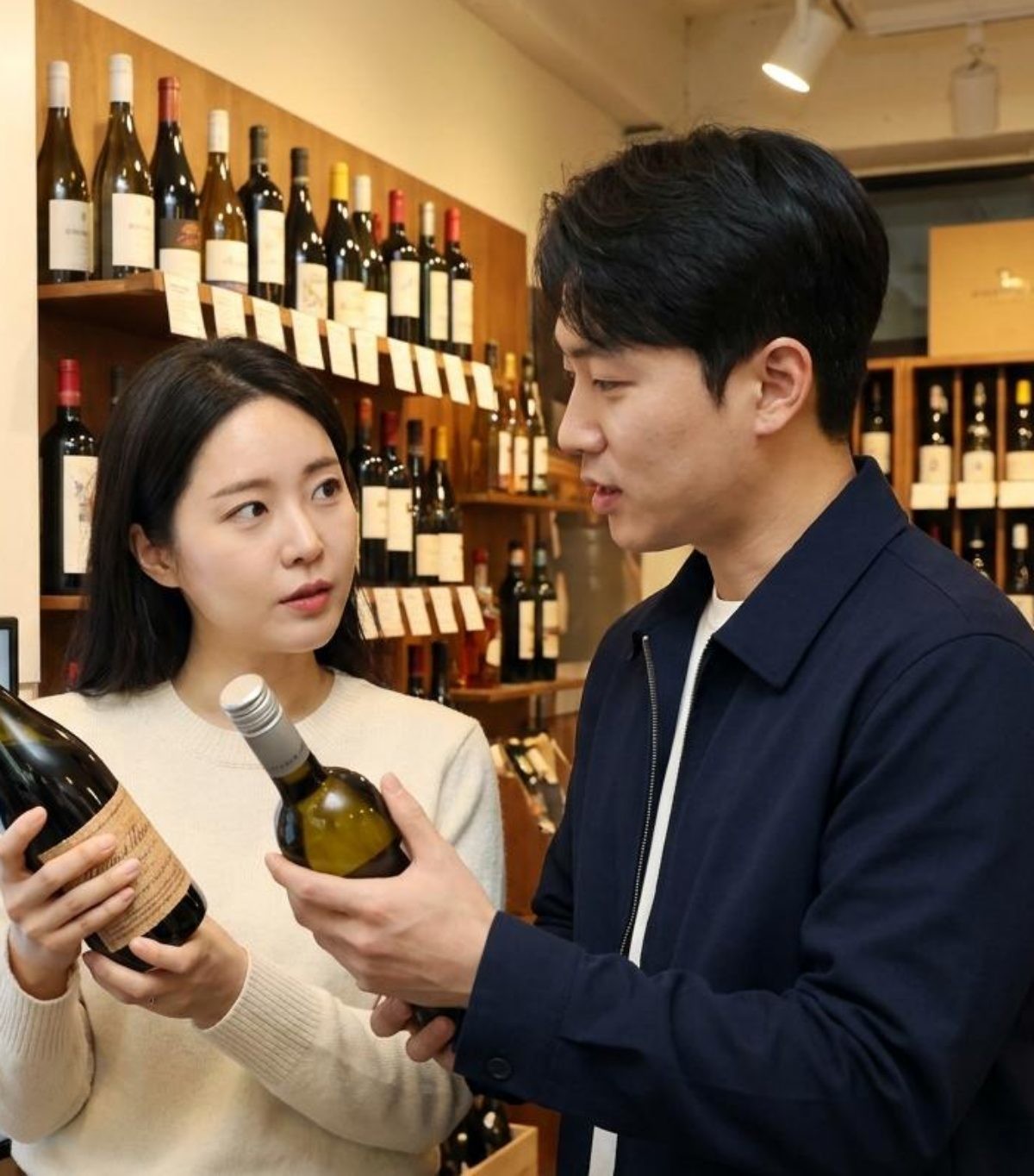 와인 고르는 사람들. 기사 내용 토대로 AI툴 활용해 제작한 자료사진.