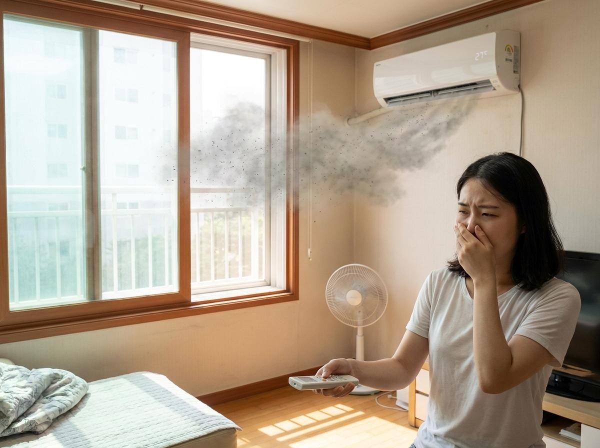 '에어컨 냄새 원인은?' 기사 내용 토대로 AI툴 활용해 제작한 자료사진.