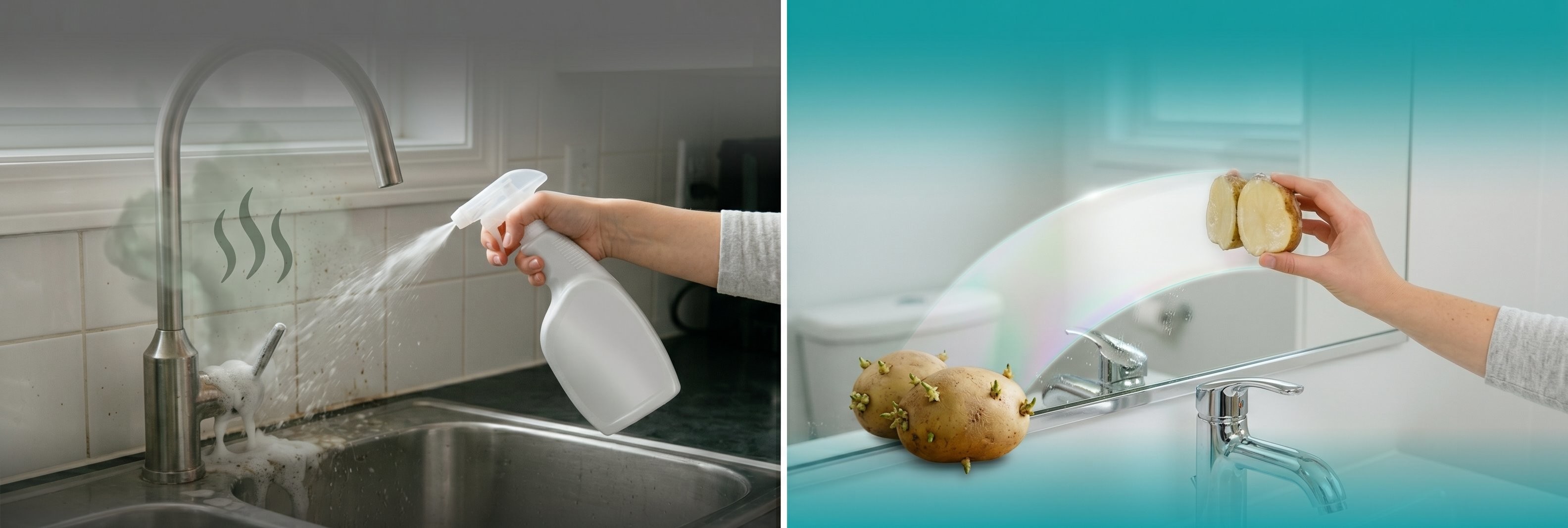 화학 냄새 없는 안전한 천연 세정제로 활용할 수 있는 감자 / AI 생성 이미지