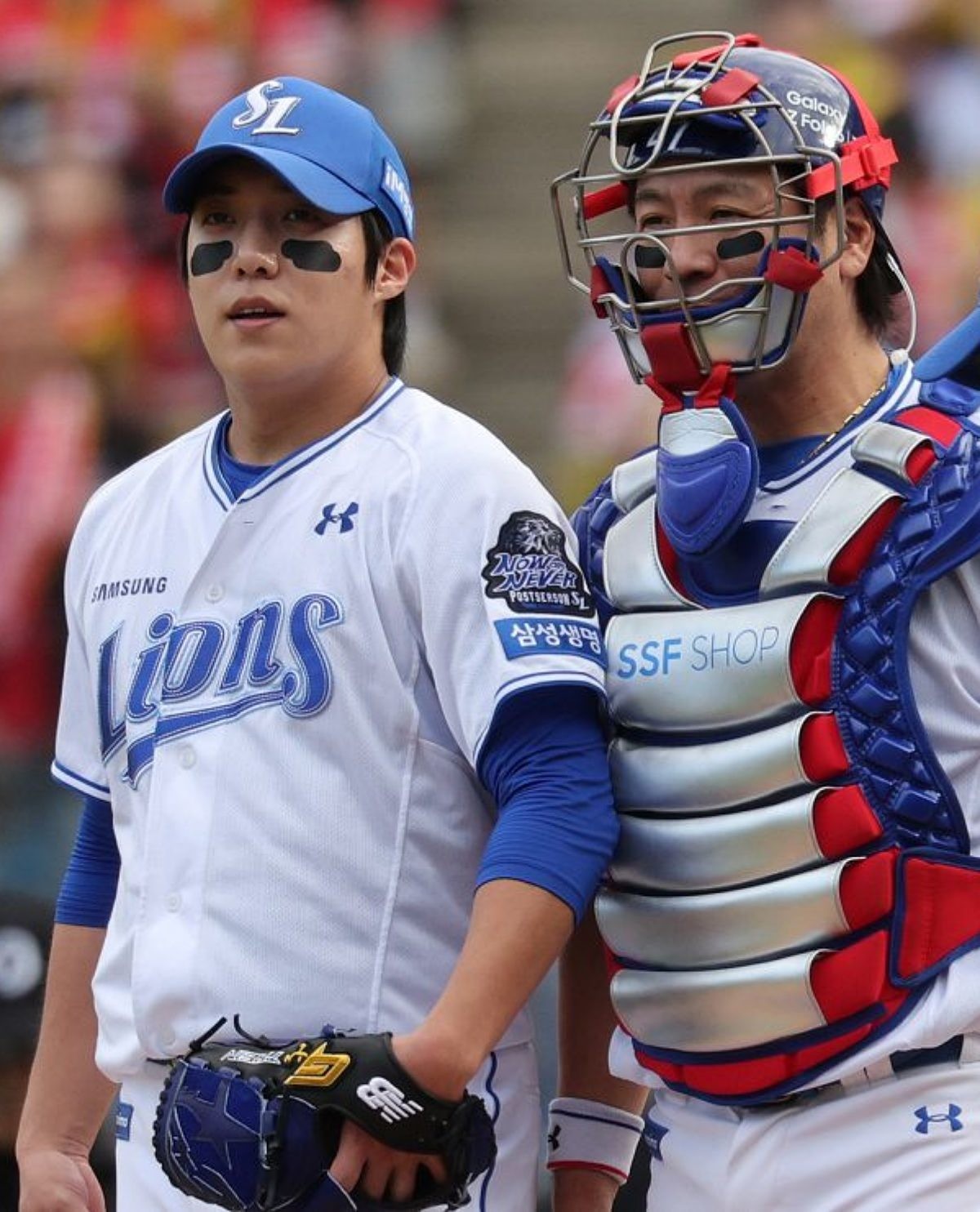 원태인과 강민호. 자료사진. / 뉴스1