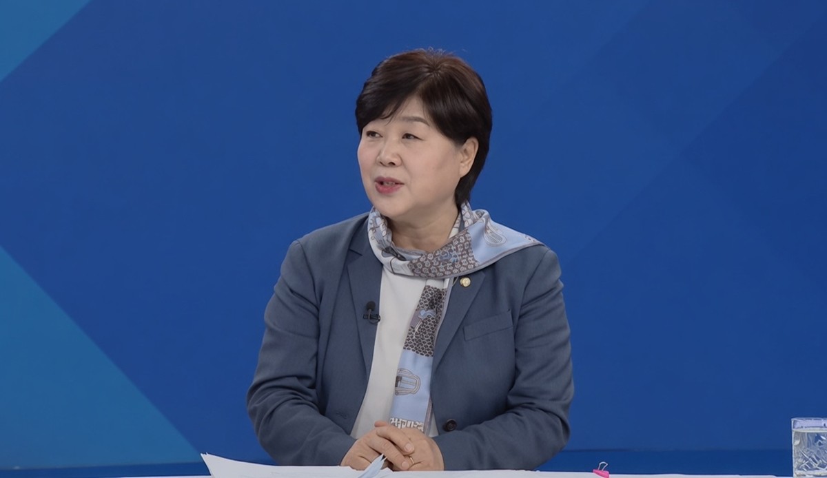 kbc광주방송 프로그램에 출연한 서영교 의원. /     kbc광주방송