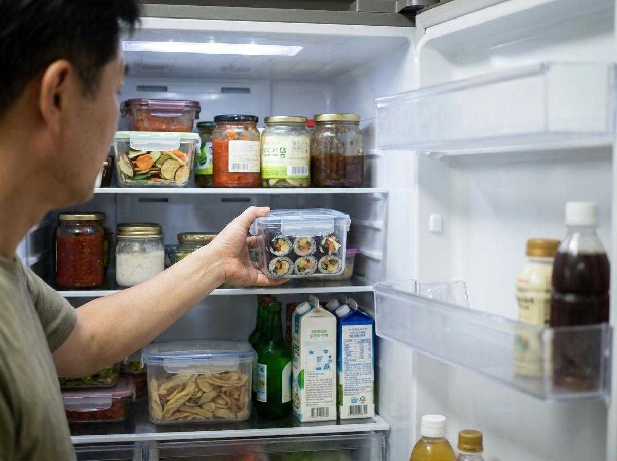 '김밥, 올바른 냉장 보관 방법은?' 기사 내용 토대로 AI툴 활용해 제작한 자료사진.