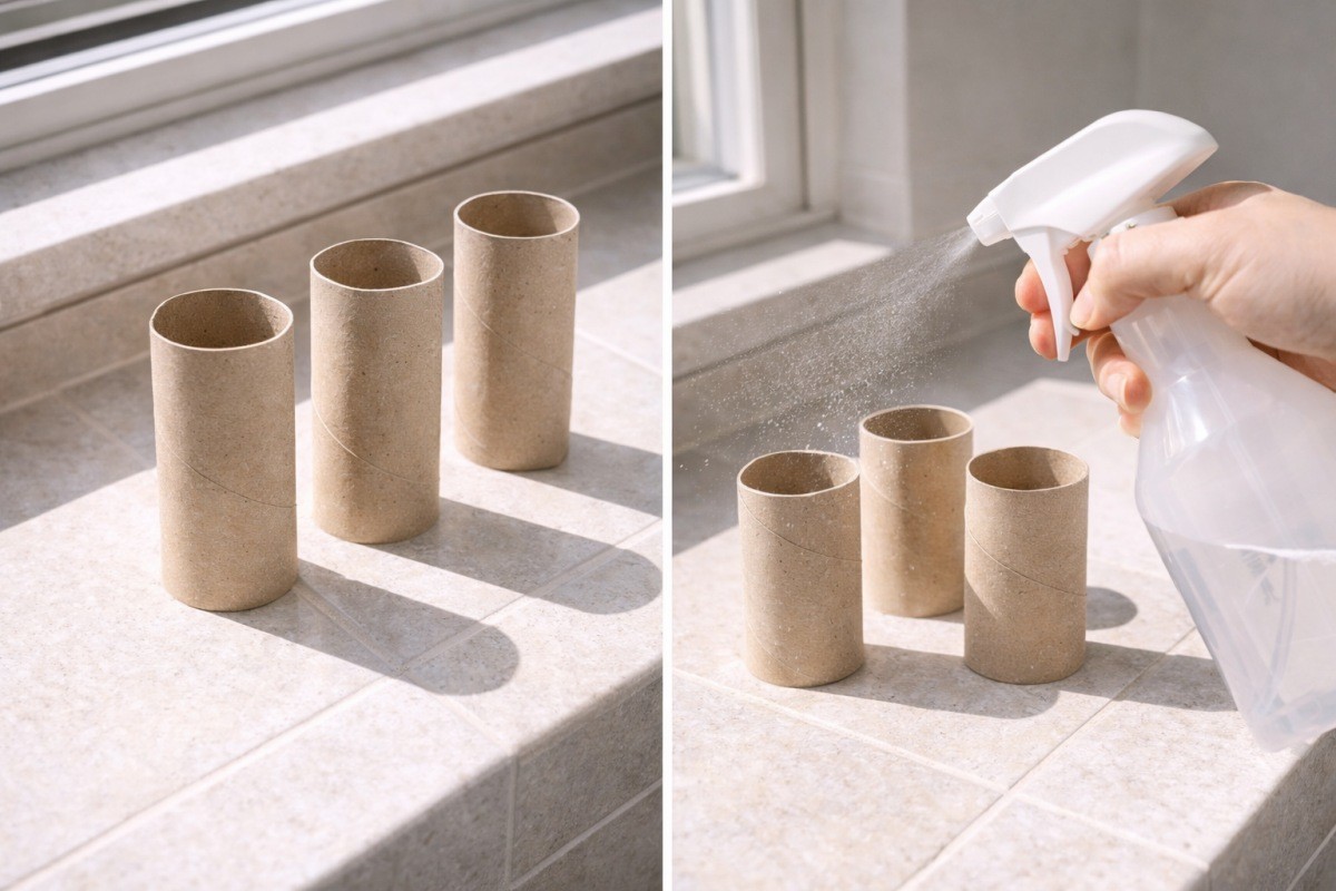 휴지심을 살균하는 모습 / 기사 내용을 바탕으로 제작한 AI 이미지