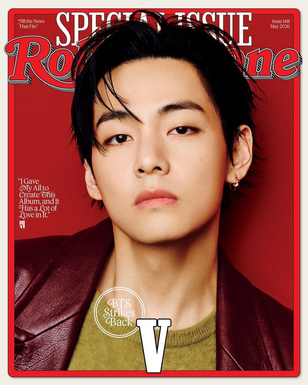 BTS V for The ‘BTS: The Cover Collection’ Rolling Stone / Rolling Stone