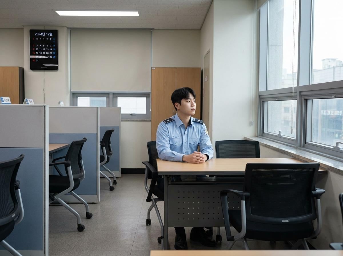 근무 중인 사회복무요원. 기사 내용 토대로 AI툴 활용해 제작한 자료사진.