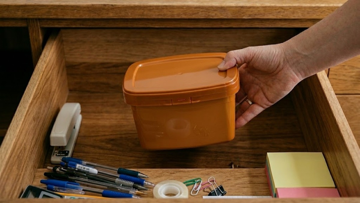 된장 용기를 서랍에 넣는 모습 / 기사 내용을 바탕으로 제작한 AI 이미지