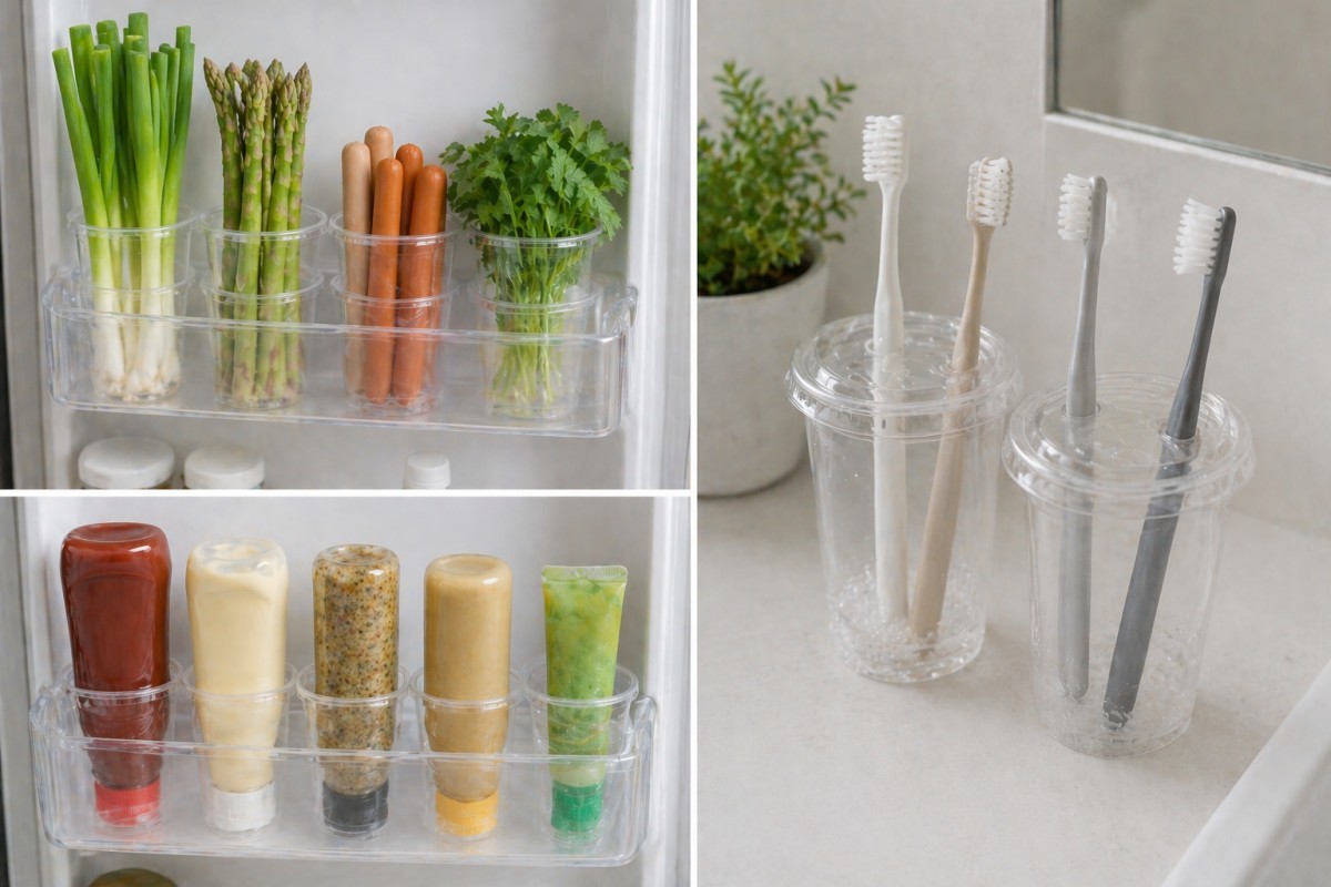 플라스틱 컵을 활용하는 모습 / 기사 내용을 바탕으로 제작한 AI 이미지