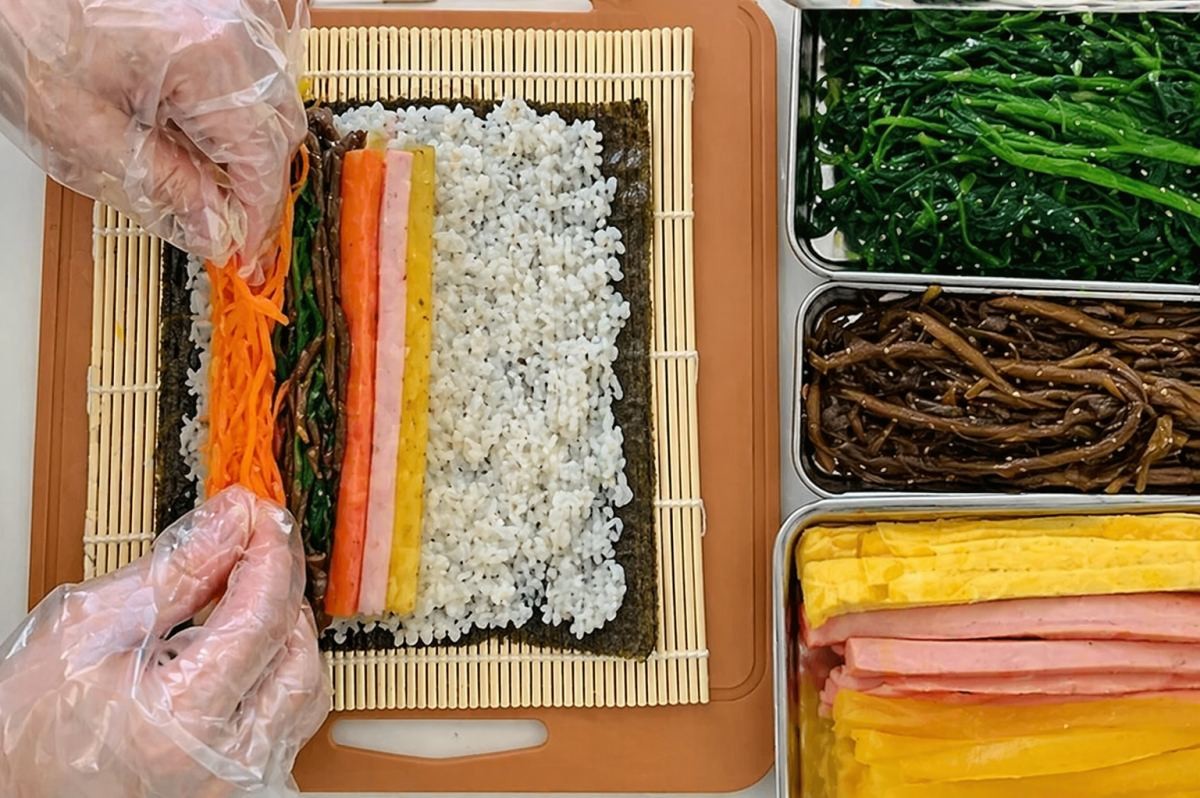 김밥 말기. 기사 내용 토대로 AI툴 활용해 제작한 자료사진.