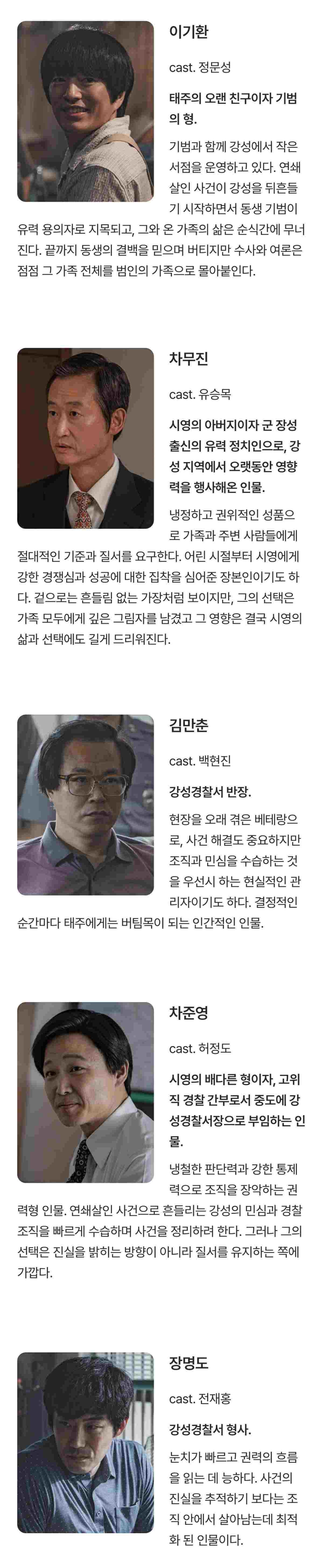 '허수아비' 주요 등장인물 모음 2. / ENA 제공