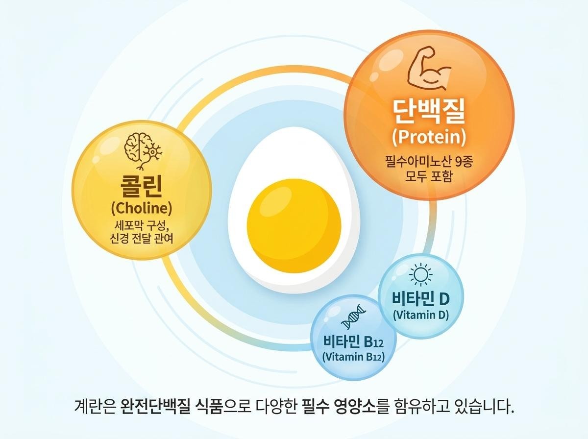[삽화] 계란의 영양소. AI가 생성한 자료사진.