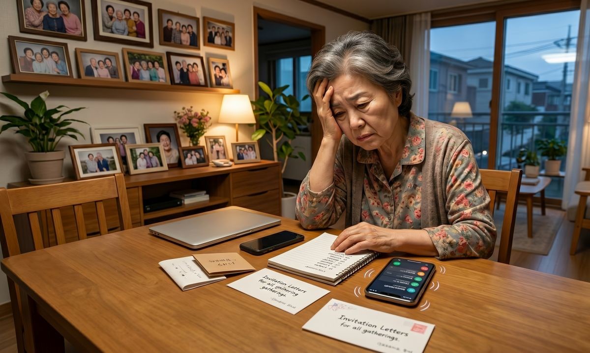 혼자 집에서 이것저것 고민 중인 70대 여성. 기사 내용 토대로 AI툴 활용해 제작한 자료사진.