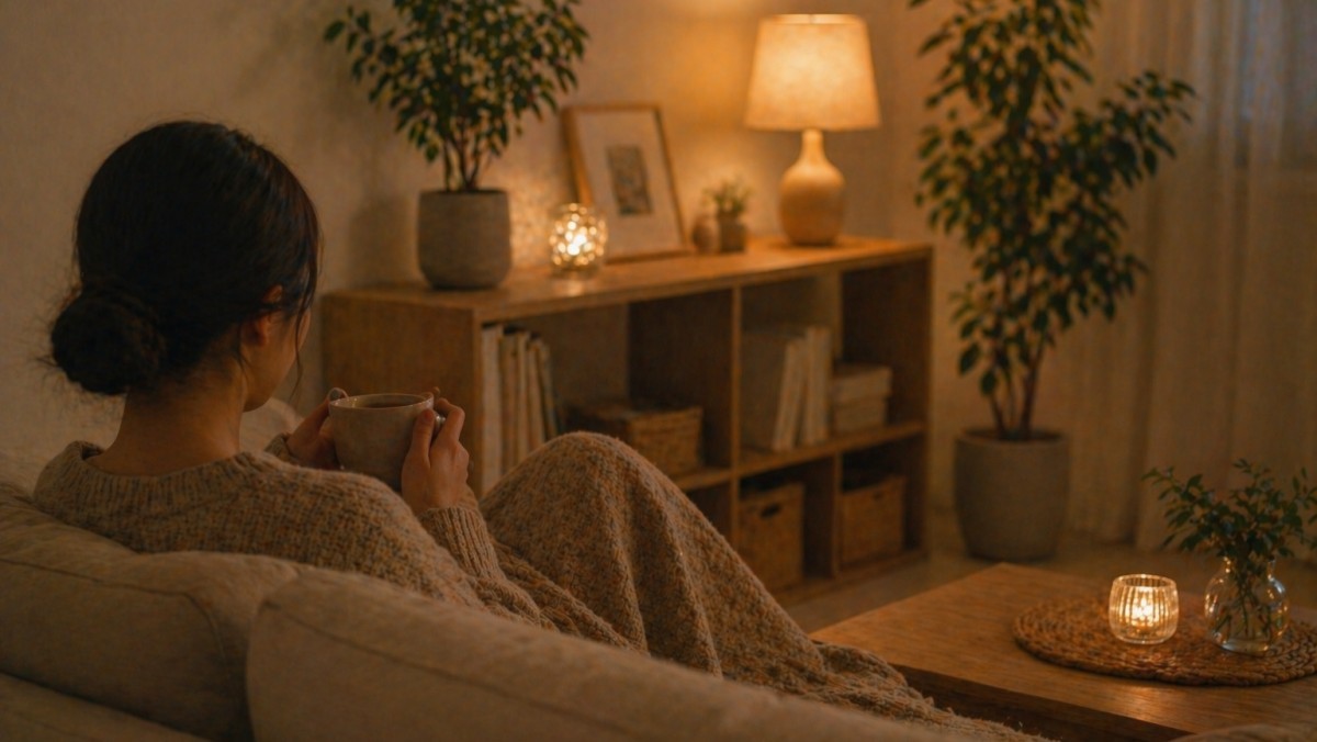 집에서 쉬고 있는 모습 / 기사 내용을 바탕으로 제작한 AI 이미지