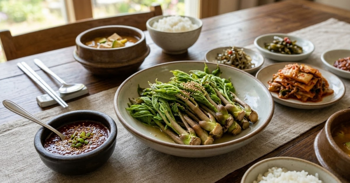 두릅 무침. 단순 자료 사진. 기사 이해를 돕기 위해 AI로 제작한 이미지.