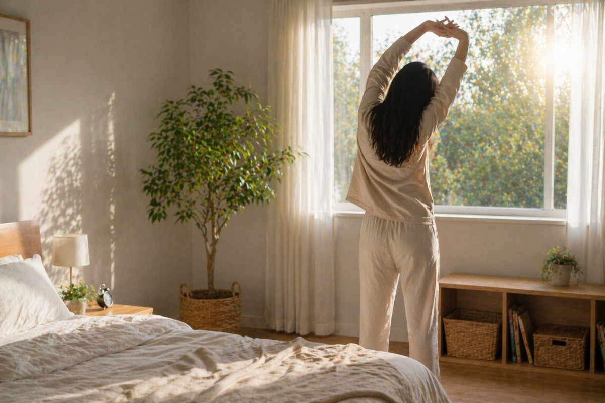 스트레칭 하고 있는 모습 / 기사 내용을 바탕으로 제작한 AI 이미지