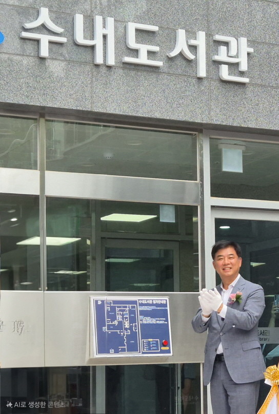 지난해 수내도서관 개관식 참석한 김병욱 예비후보. / 김병욱 후보 사무소