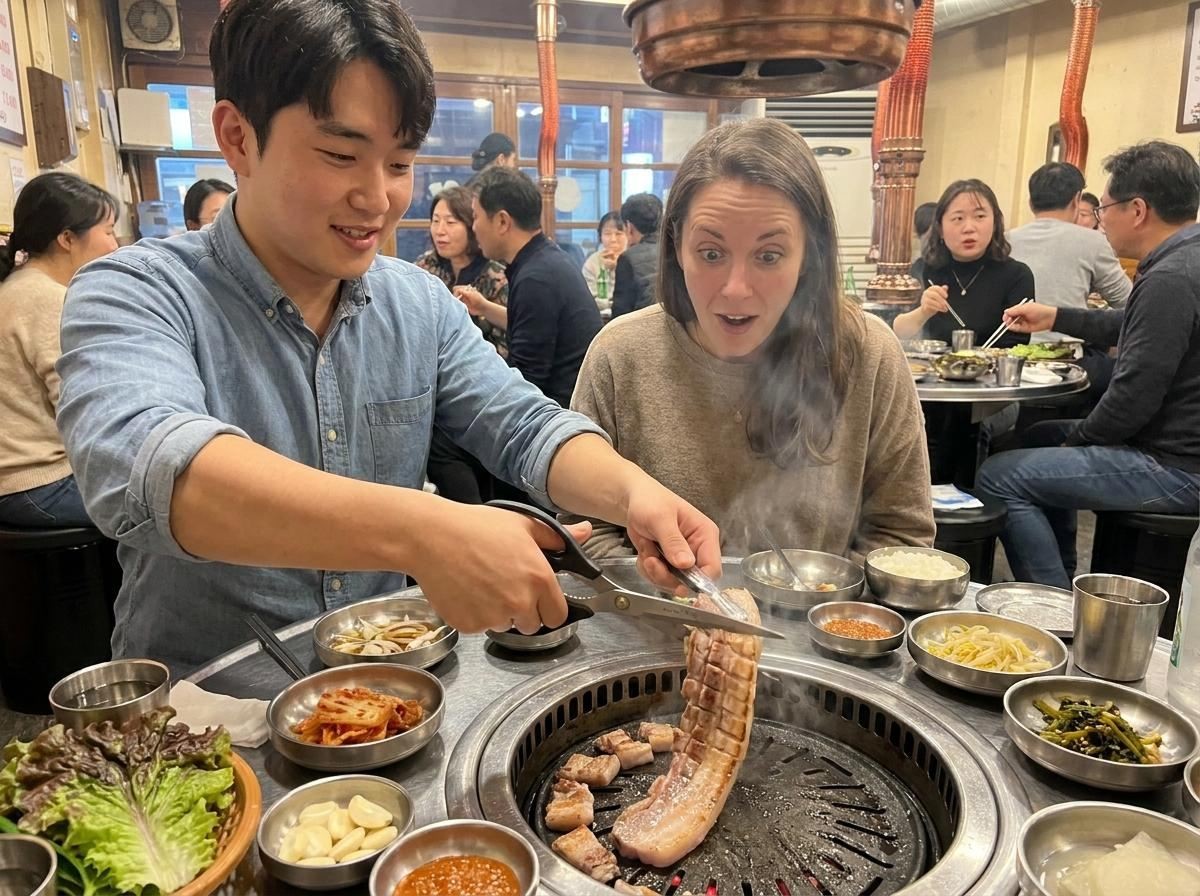 고기 자를 때 빠질 수 없는 주방가위. 기사 내용 토대로 AI툴 활용해 제작한 자료사진.