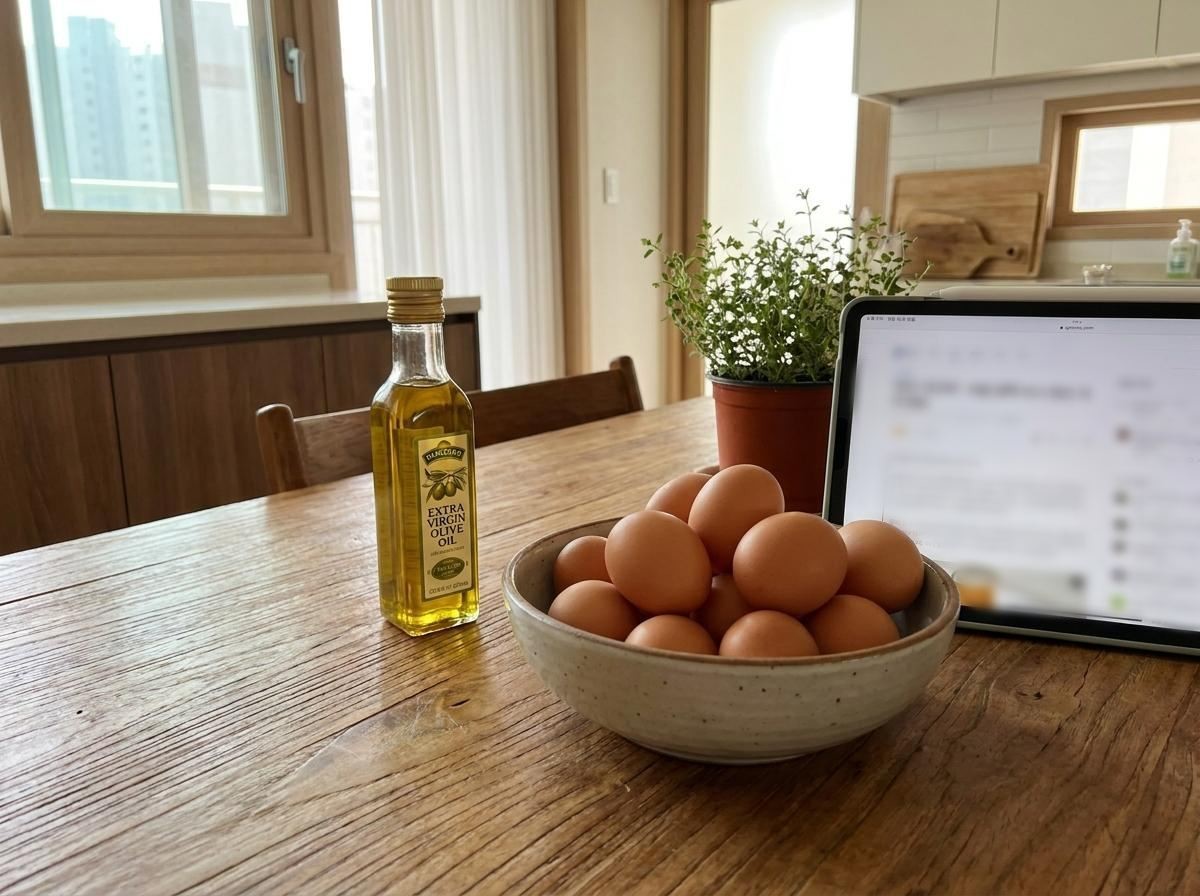 계란과 올리브오일. 기사 내용 토대로 AI툴 활용해 제작한 자료사진.