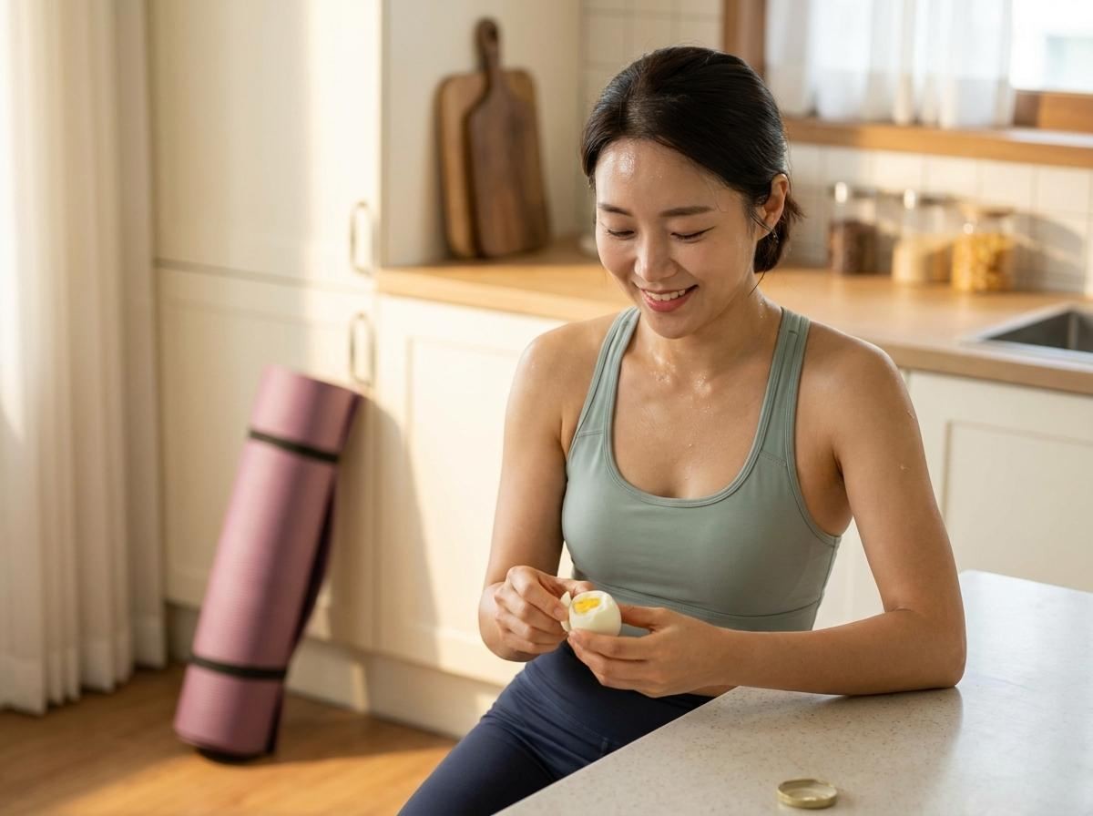 다이어트 때 최고의 식단 중 하나인 계란. 계란과 올리브오일. 기사 내용 토대로 AI툴 활용해 제작한 자료사진.