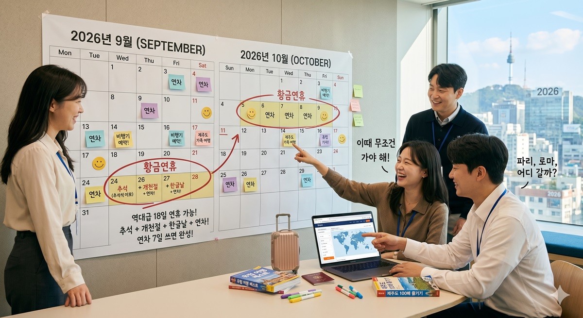 2026년 황금연휴를 기다리는 직장인들 자료 사진 / AI 생성 이미지