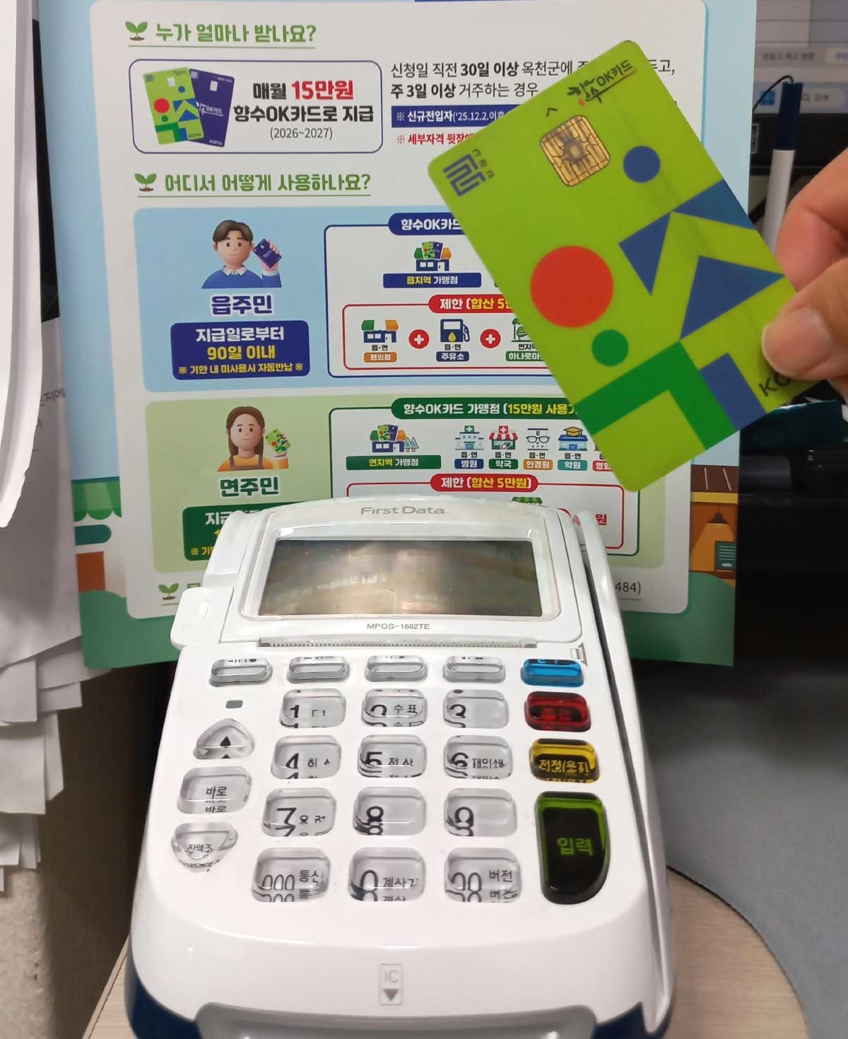 옥천군민 농어촌 기본소득 사용처 1위는 '음식점'. 옥천군 향수ok카드. / 옥천군 제공