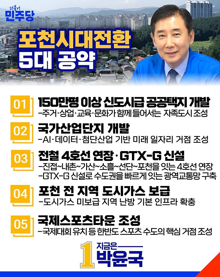 "150만 평 신도시·GTX 노선 신설" 박윤국, '자족도시 대전환' 승부수