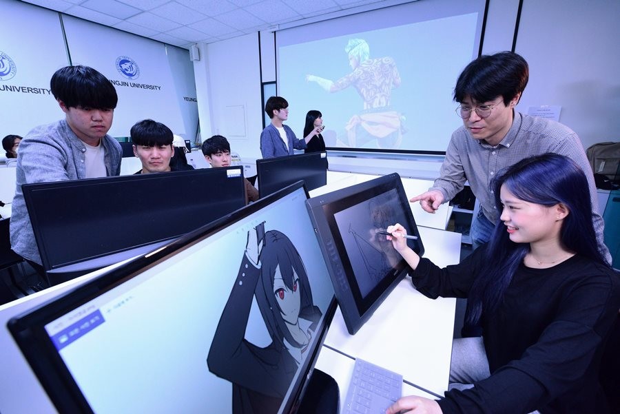 영진전문대 아트미디어계열 학생들이 실습 수업에 참여하고 있다. / 영진전문대 제공