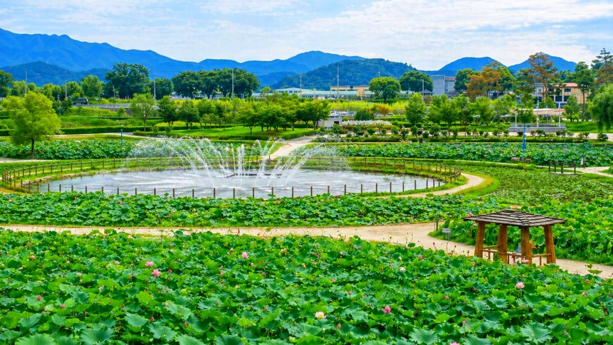 연꽃테마파크. / 함안군 공식 블로그, AI