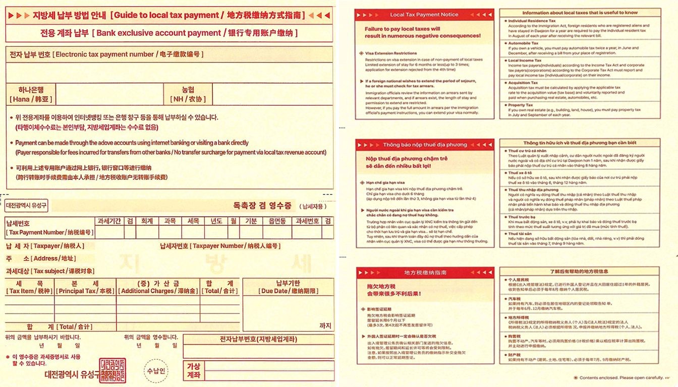 대전 유성구에서 5월부터 발송 예정인 체납고지서 전·후면 / 자료=대전 유성구