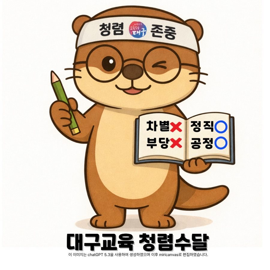 대구시교육청, 대구교육 청렴수달 제작 