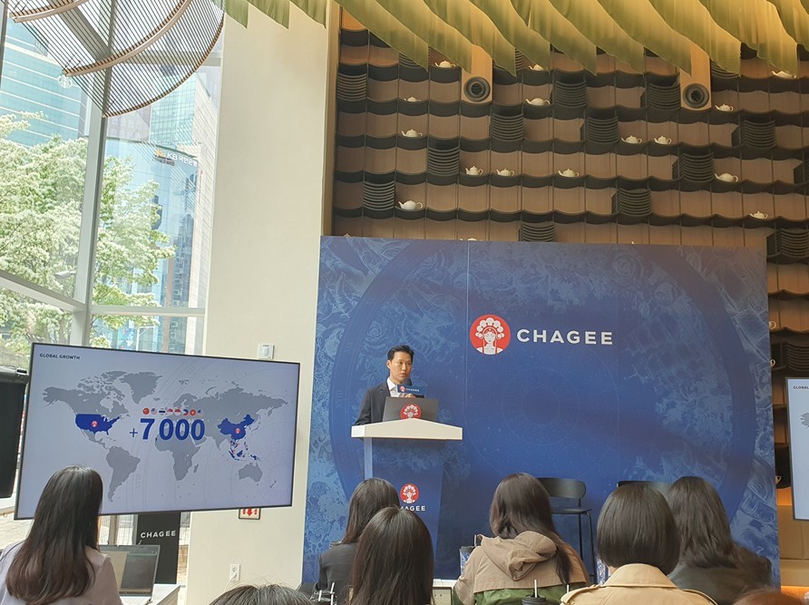 28일 차지 코리아 김좌현 대표(CEO)가 한국 진출 전략을 발표하고 있다. / 촬영 = 위키트리