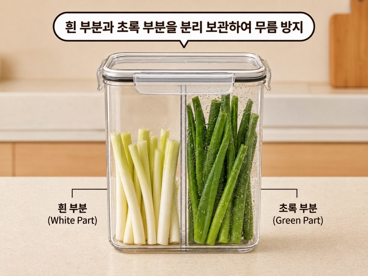 대파 보관법. 기사 이해를 돕기 위해 AI로 제작한 자료 이미지.