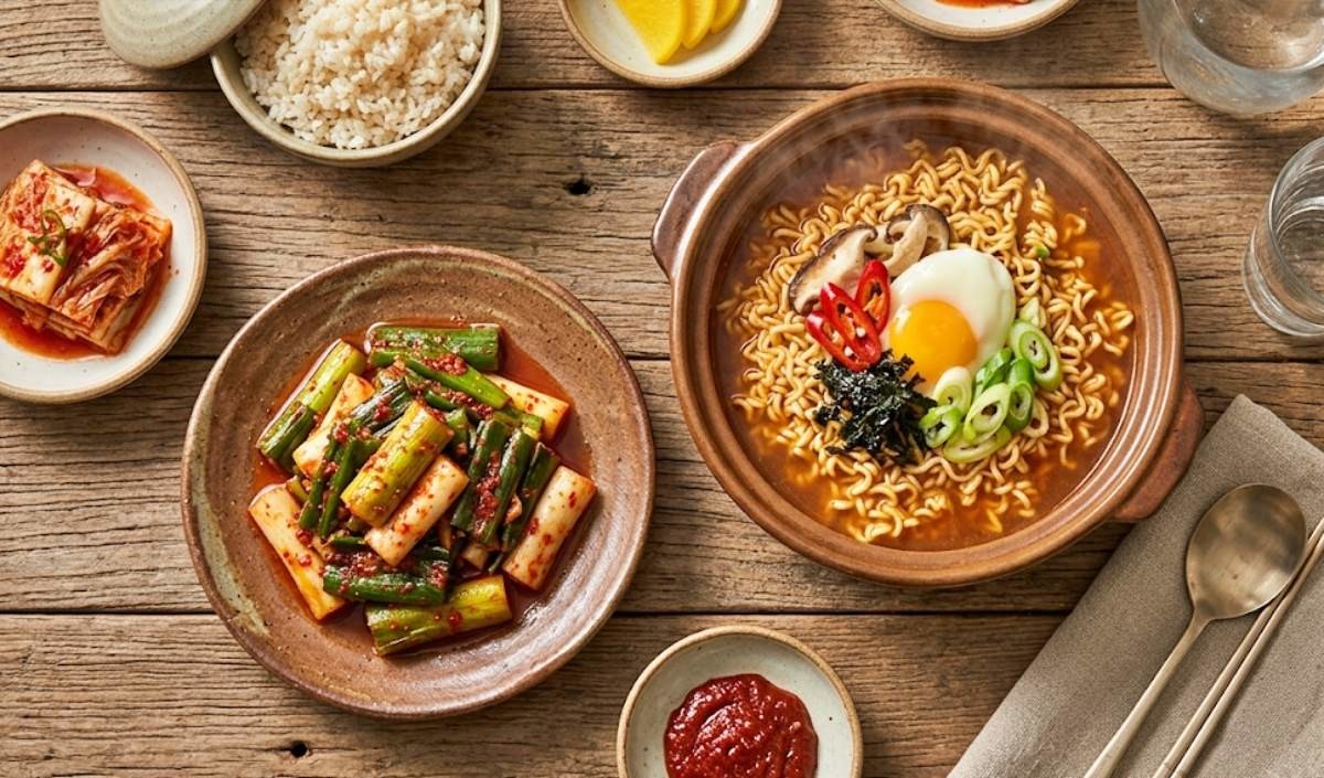 대파김치와 라면. 기사 이해를 돕기 위해 AI로 제작한 자료 이미지.