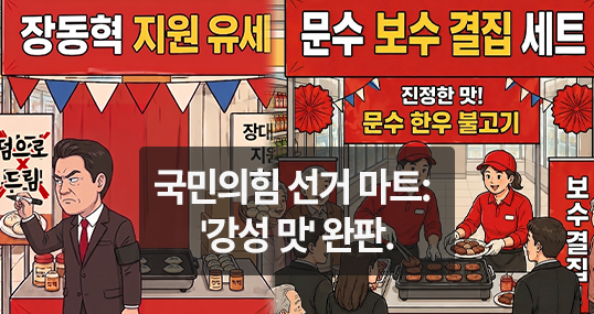 [위키만평] 국민의힘 선거 마트: '강성 맛' 완판.