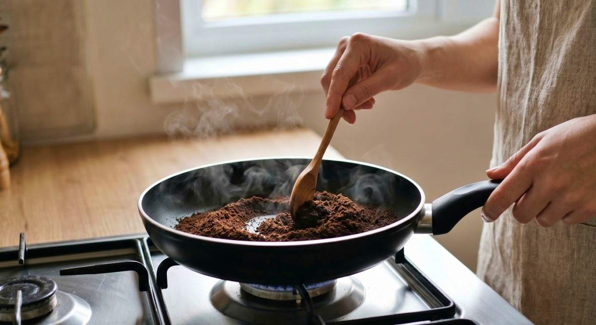 커피가루를 볶는 모습. 기사 이해를 돕기 위해 AI로 제작한 자료 이미지.