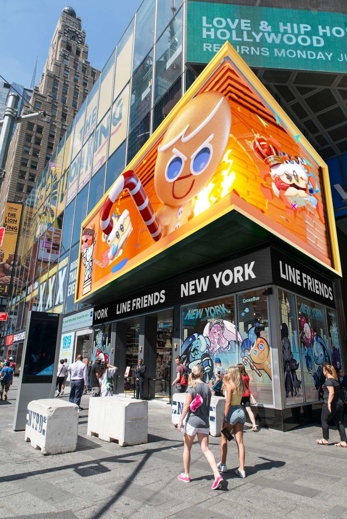 팝업 스토어 매장 외벽에 노출되는 쿠키런 3D 영상(연출 이미지) / 데브시스터즈