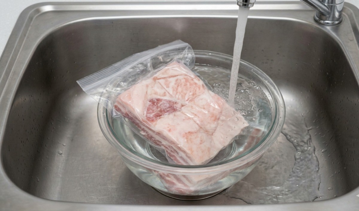 찬물 해동. 기사 이해를 돕기 위해 AI로 제작한 자료 이미지.