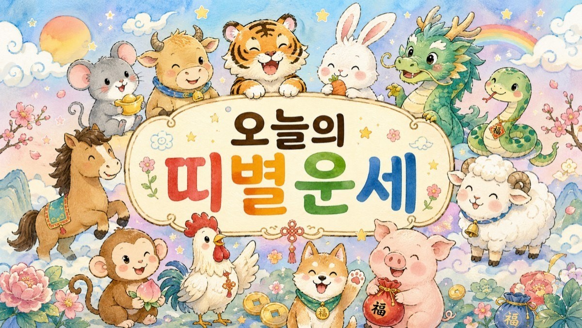 오늘의 띠별운세. 내용 이해를 돕기 위해 AI로 생성한 이미지.