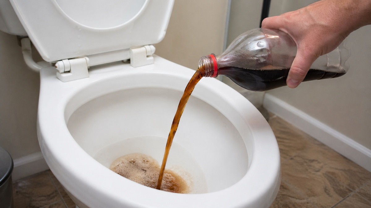 변기에 콜라를 붓는다. 기사 이해를 돕기 위해 AI로 제작한 자료 이미지.