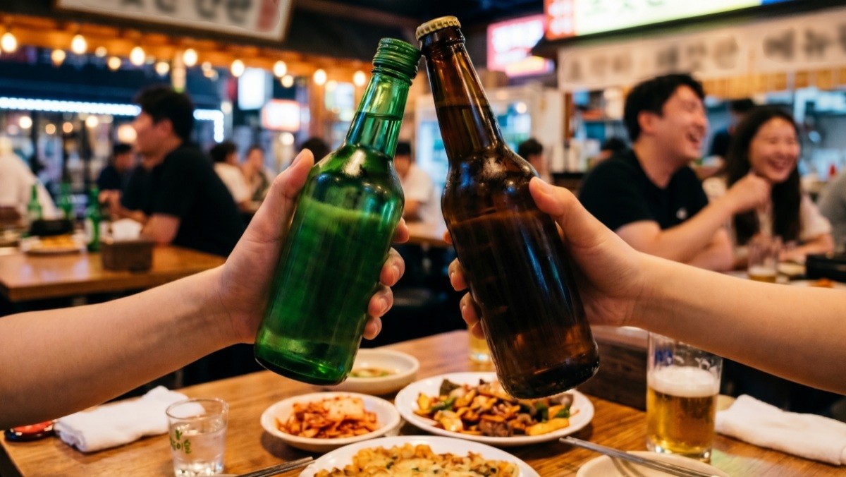 AI가 생성한 소주와 맥주 자료사진. / 위키트리