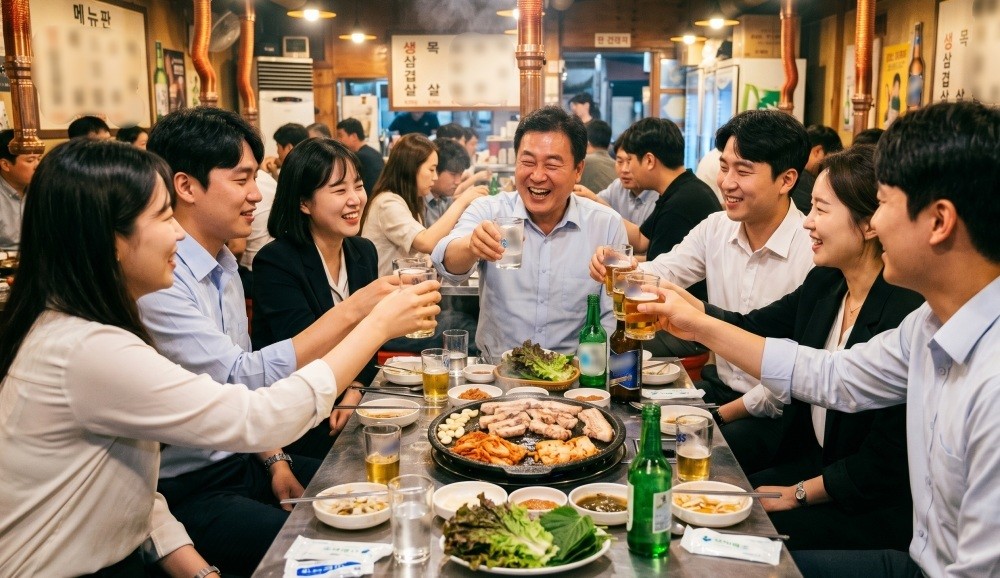 AI가 생성한 자료사진. 국세청에 따르면 2024년 국내 주류 출고량은 315만 1371㎘를 기록했으며 관련 통계를 집계한 2006년 이후 최저 수준을 보였다. 운동, 수면, 식단 관리를 우선시하는 라이프스타일과 줄어든 단체 회식 자리 등이 요인으로 지목되고 있다.