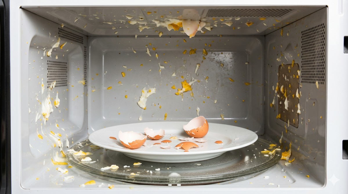 달걀은 전자레인지로 가열할 때 주의해야 할 식품 중 하나다. 기사 이해를 돕기 위해 AI로 제작한 자료 이미지.