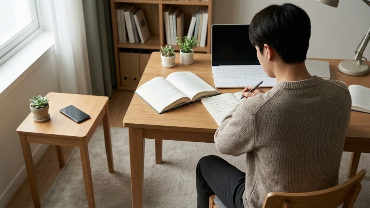 공부하고 있는 사람의 모습 / 기사 내용을 바탕으로 제작한 AI 이미지