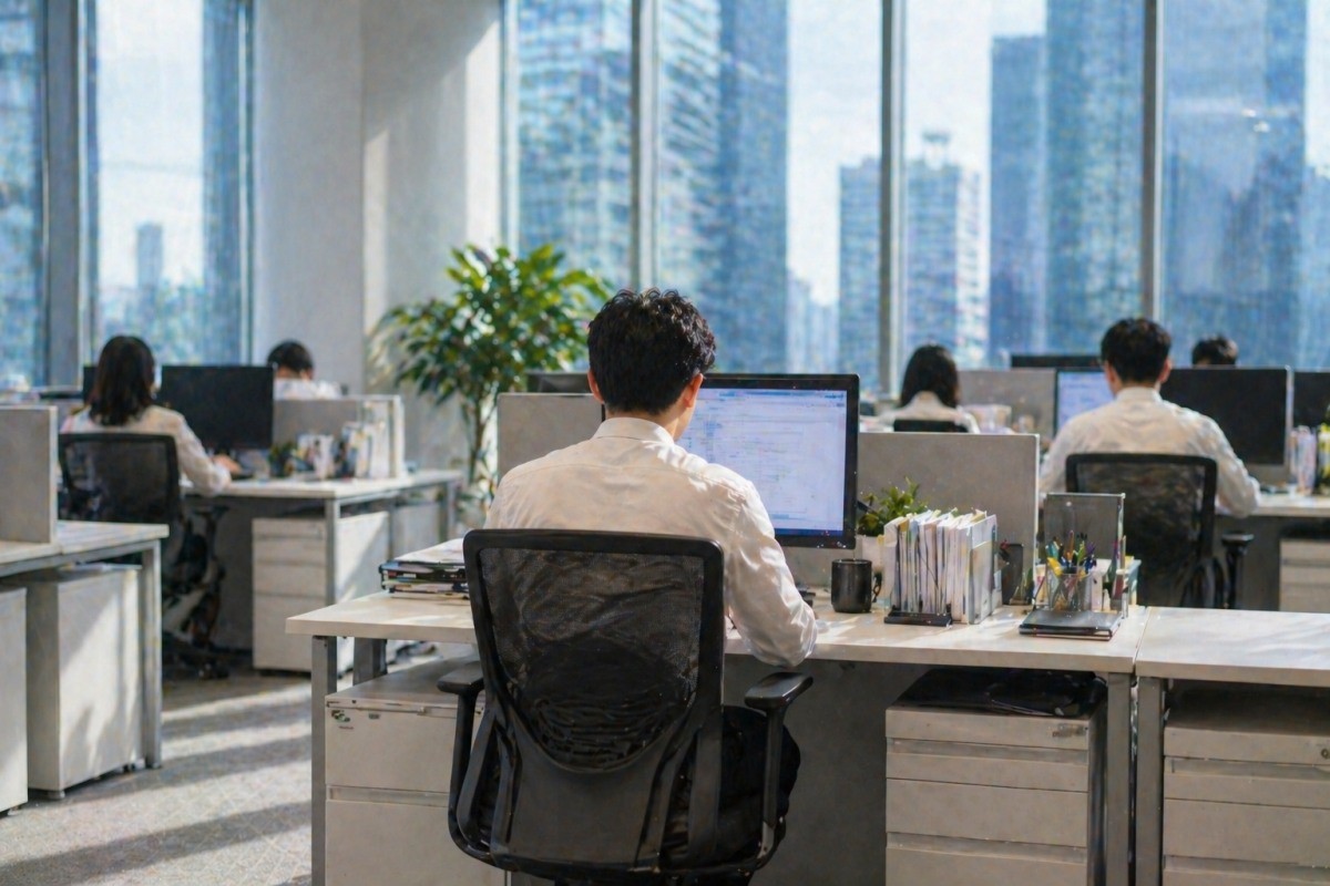 근무하는 직장인 / 기사 내용을 바탕으로 제작한 AI 이미지