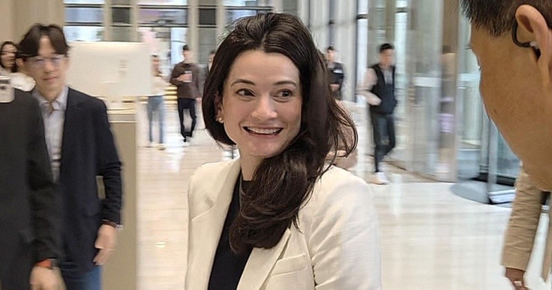 매디슨 황 엔비디아 옴니버스·로보틱스 제품 마케팅 수석 이사가 28일 류재철 LG전자 최고경영자(CEO)를 만나기 위해 서울 여의도 LG트윈타워를 방문하고 있다. / 뉴스1