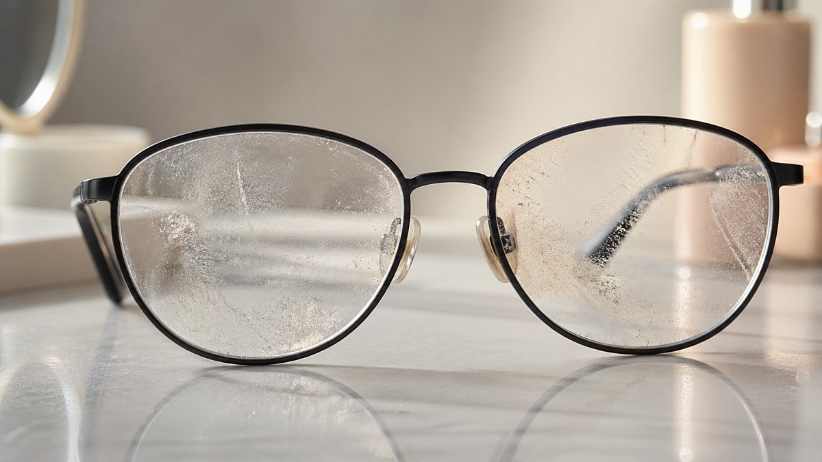 오염된 안경 렌즈. 기사 이해를 돕기 위해 AI로 제작한 자료 이미지.