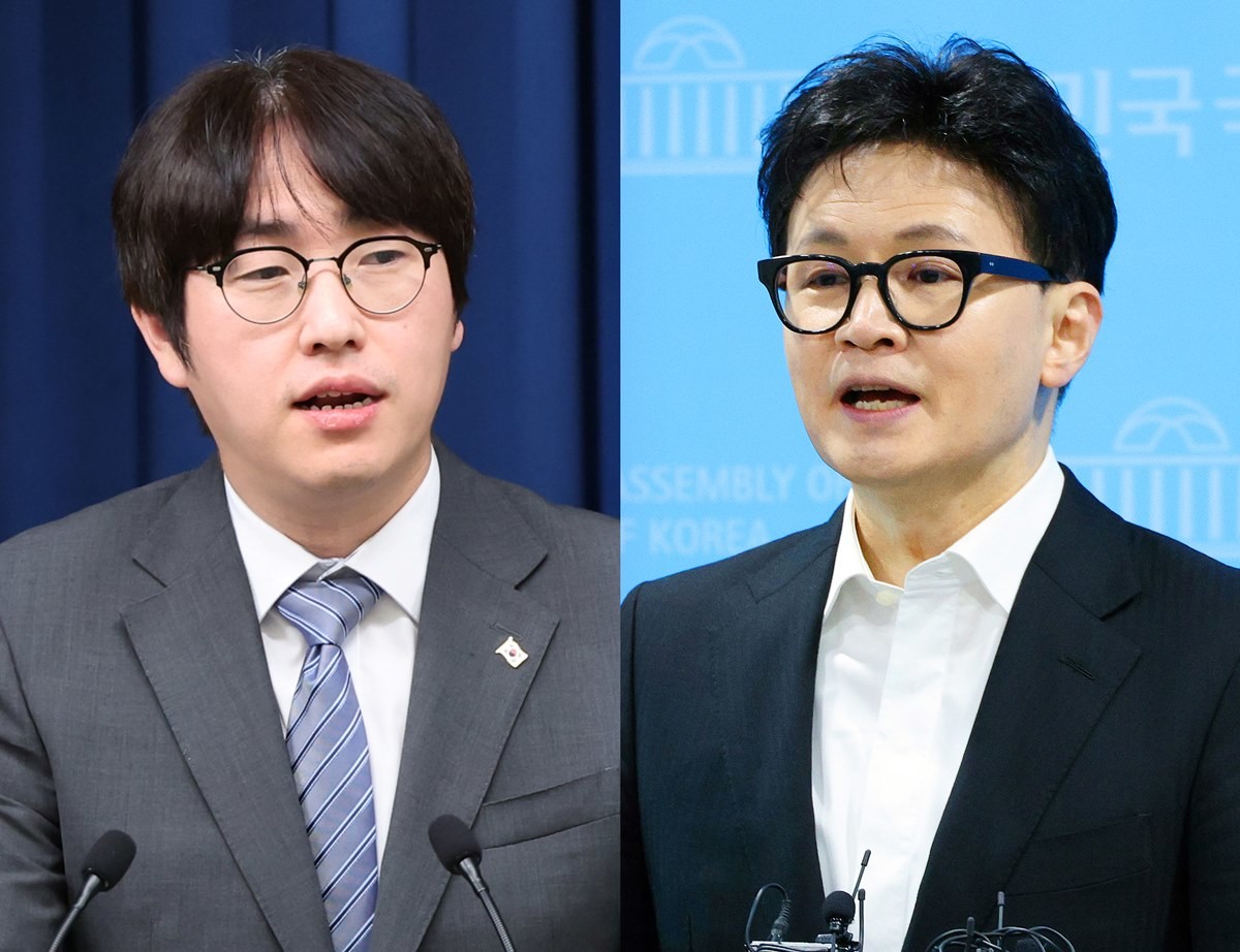 왼쪽부터 하정우 전 청와대 AI 수석, 한동훈 전 국민의힘 대표 / 뉴스1