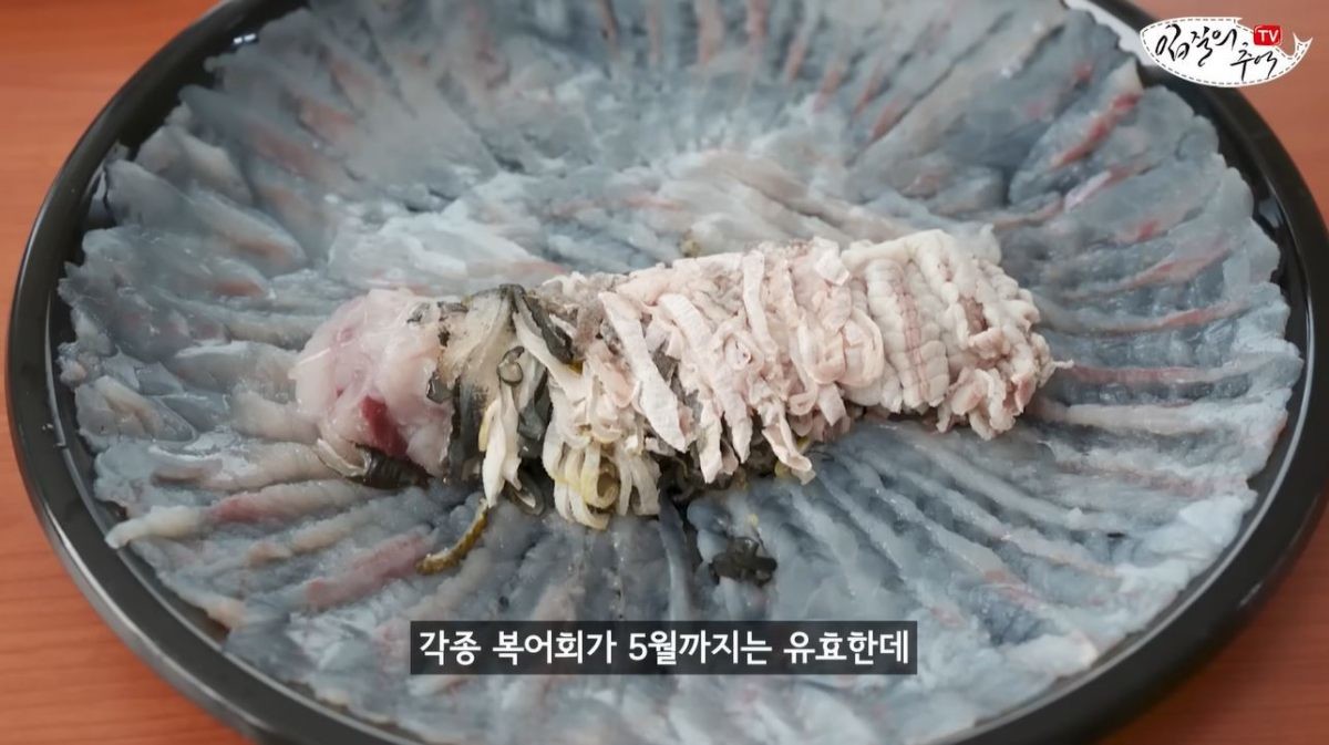 복어회. / 유튜브 '입질의추억TV jiminTV'
